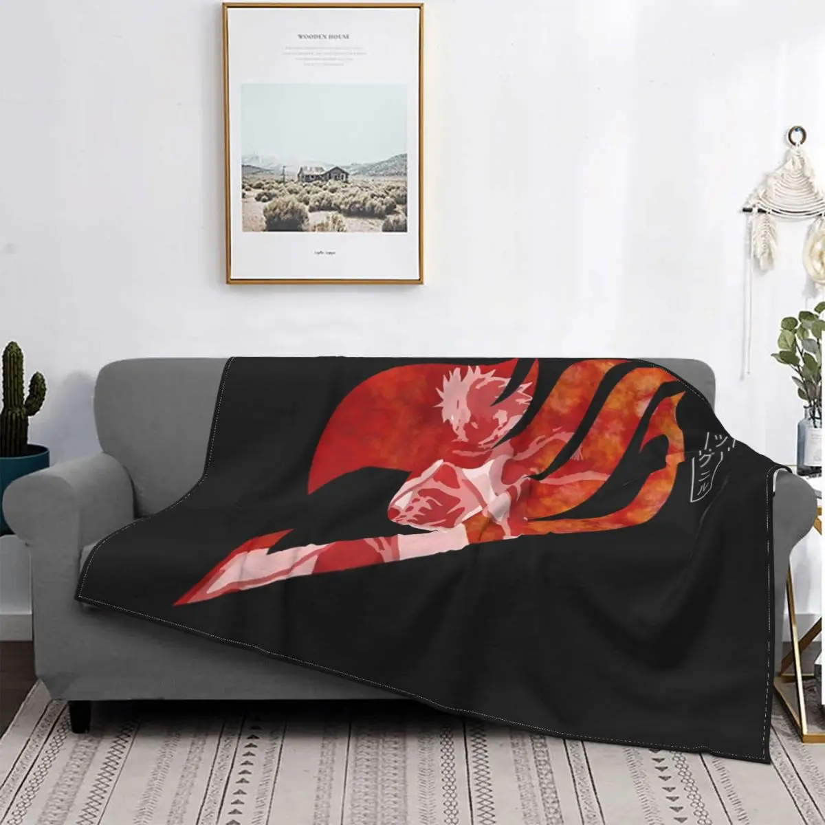 

Natsu Dragneel-Manta de hada del fuego, a cuadros colcha para cama, sofá, cama, funda doble, ropa de cama y fundas