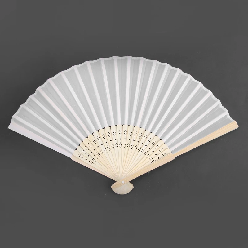 65 шт. элегантный белый складной Шелковый веер с органзой Подарочный пакет