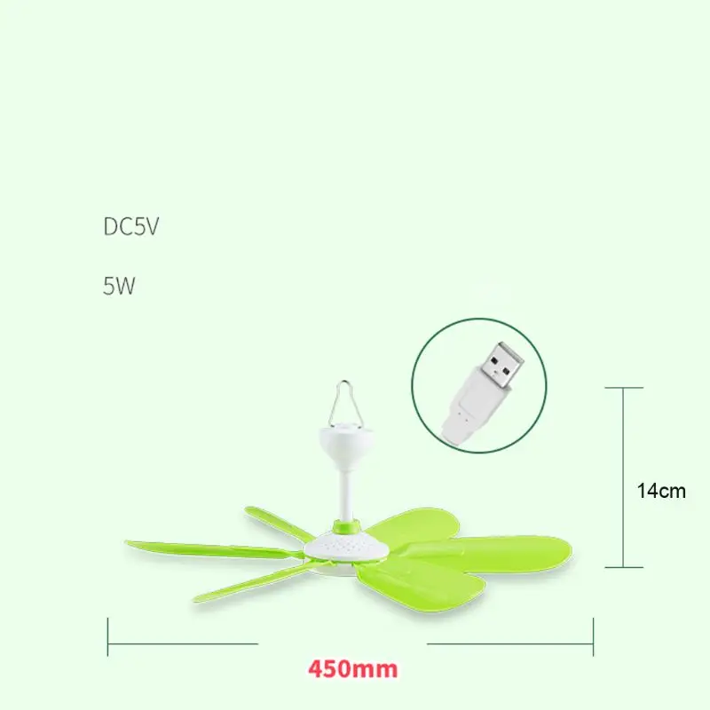 

5W Remote Control Timing USB Ceiling Fan Air Cooler USB Fans for Bed Camping Outdoor Hanging Camper Tents Hanger Fan