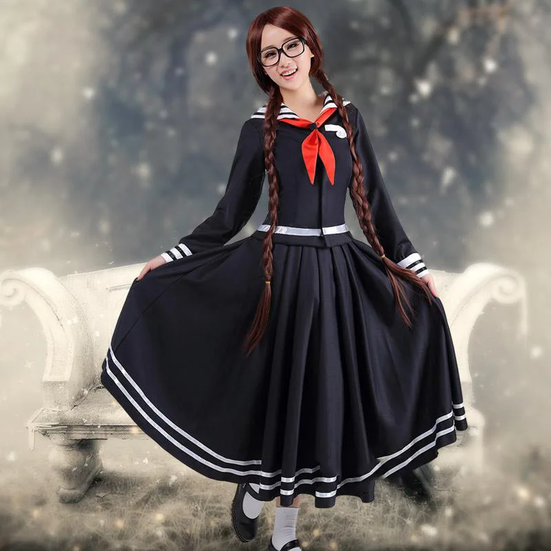 

Игра Danganronpa Toko Fukawa Хэллоуин Косплей Костюм Dangan-Ronpa школьная форма для женщин девочек Топы + юбка + галстук полный комплект
