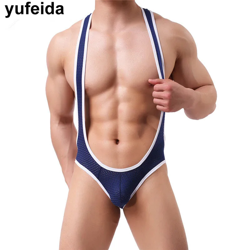 Yufeida, Новое мужское нижнее белье, леопардовый комбинезон, борцовка, майка, открытая попа, сексуальные мужские майки, боди, вечерние, для ночного клуба