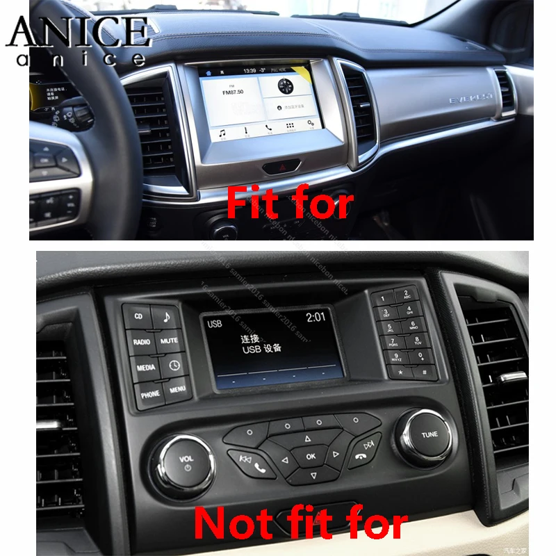 Углеродное волокно цветная внутренняя Центральная навигационная рамка для Ford