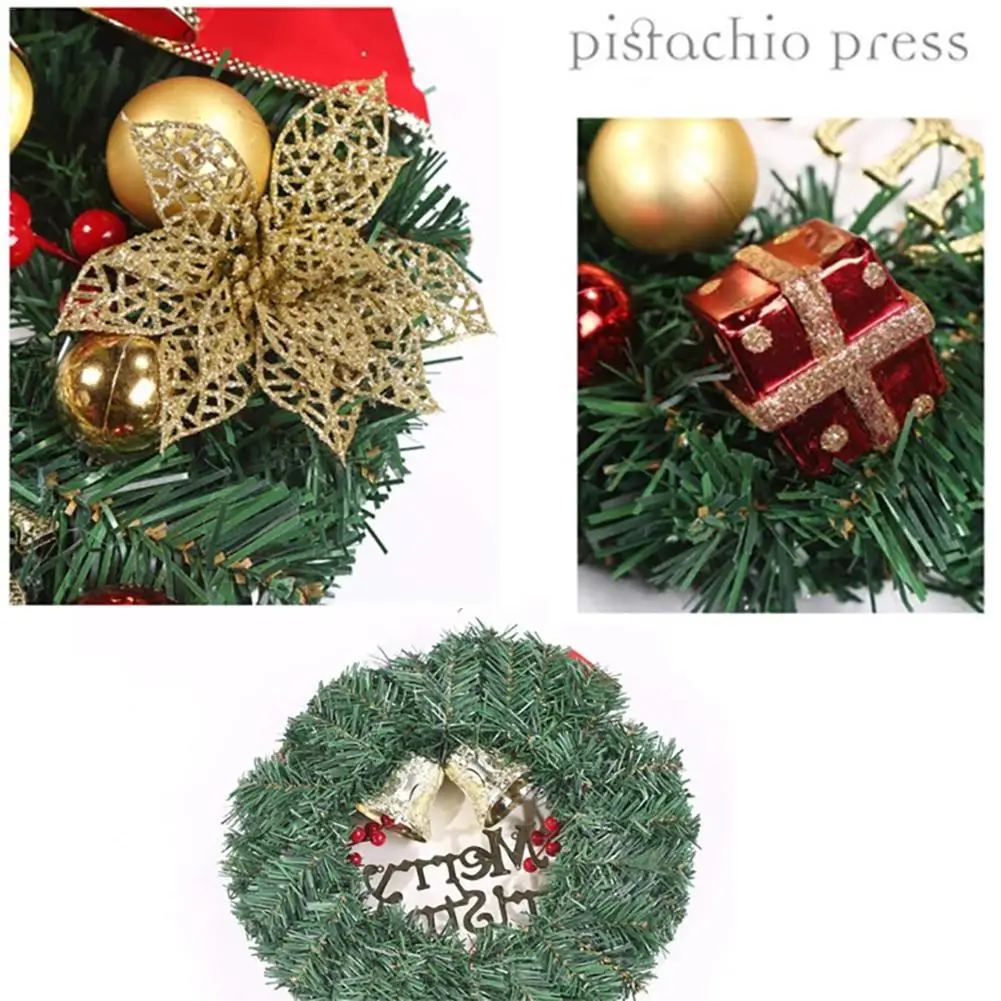 Рождественский венок гирлянда с батареей светодиодный гирлянды рождественские