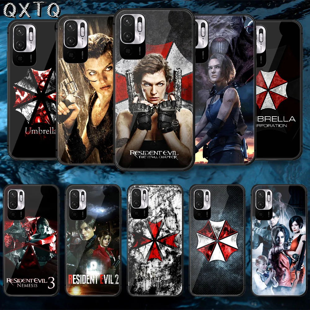 

QXTQ Resident TV Evils Tempered Glass Phone Case Bag Cover For Xiaomi Redmi Note 7 8 9 10 A C T S Pro K 30 40 Cell Coque