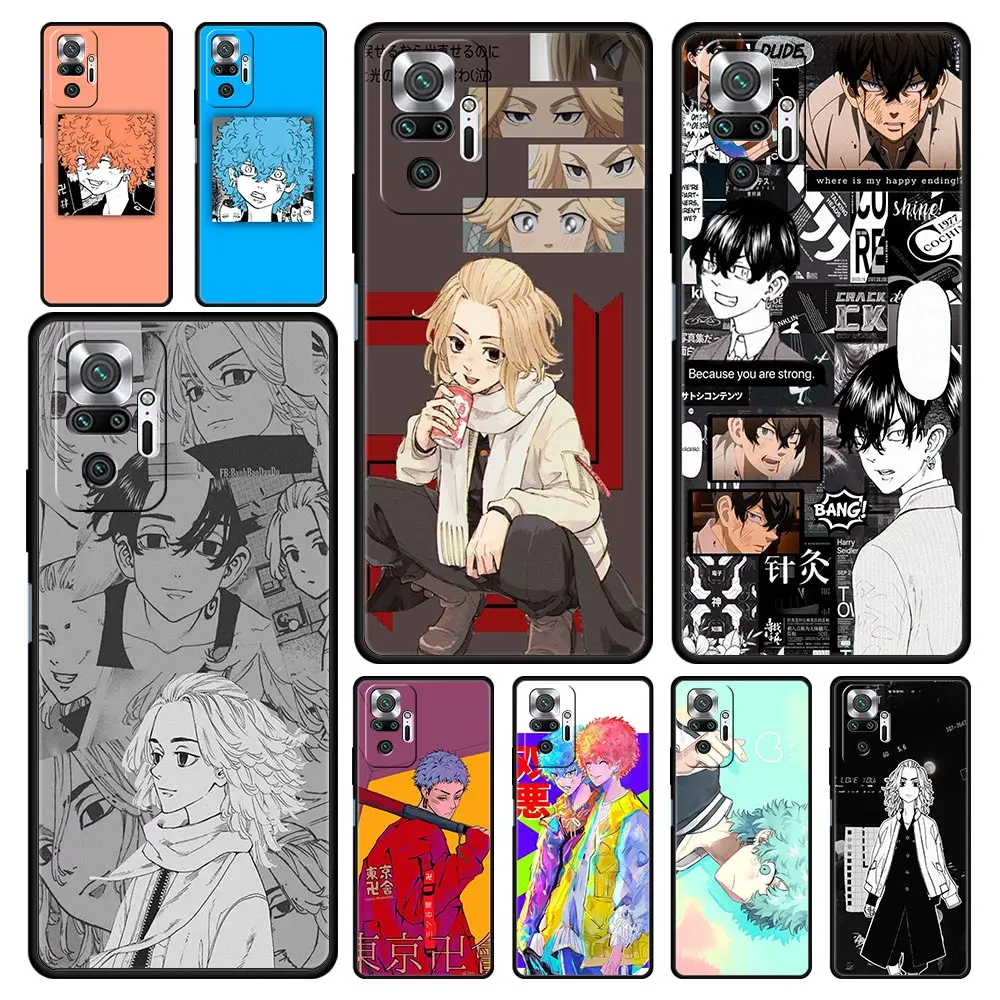 

Anime Tokyo Avengers Cool Funda For Xiaomi Redmi Note 9S 9 8 11 10 Pro 7 8T K40 9C 9A 7A 8A Black Soft Silicone Phone Coque