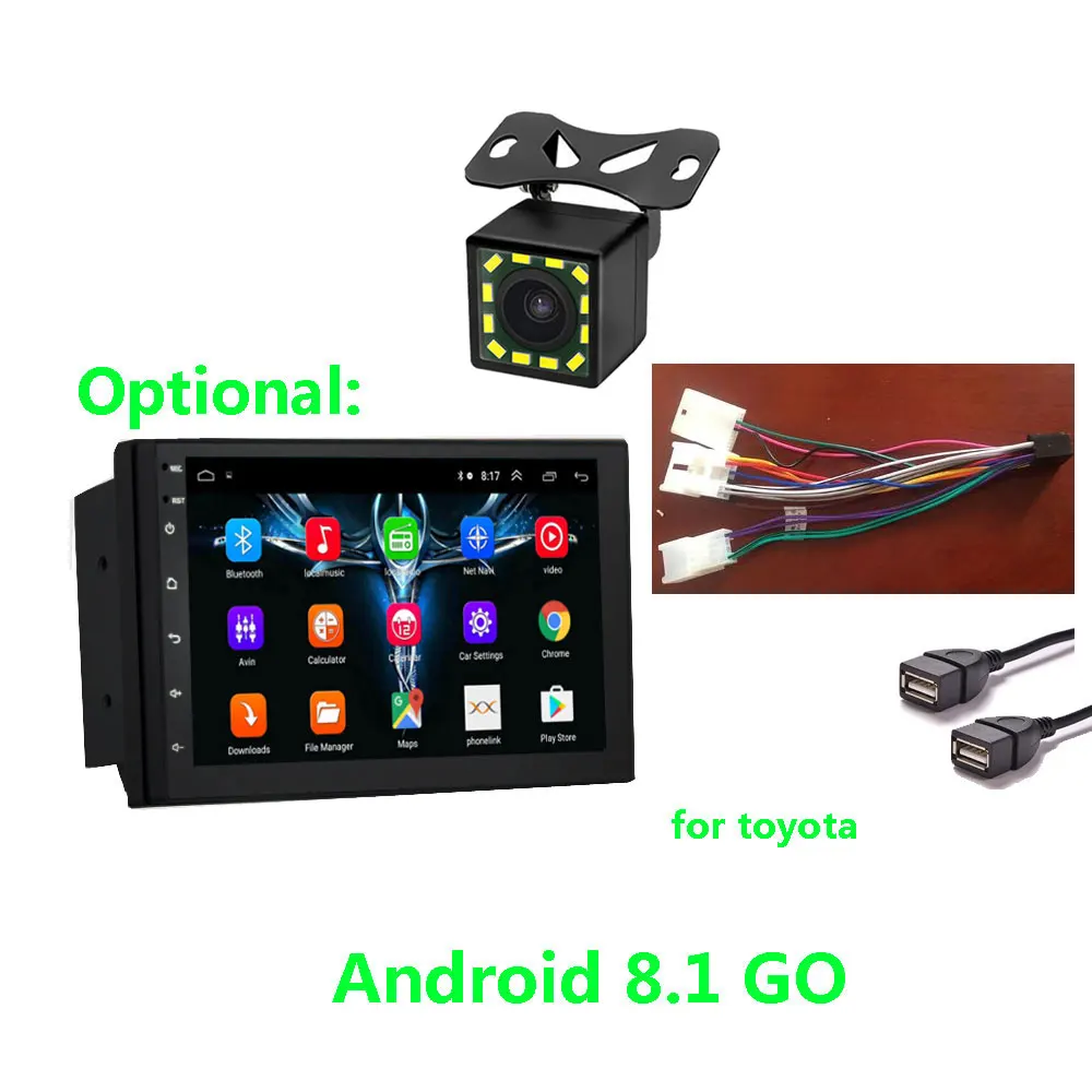 7inch with camera Автомобильные аксессуары Android 8,1 2 Din Автомобильный Радио Мультимедиа Видео плеер Универсальный Авто Стерео gps карта для Volkswagen Nissan hyundai - Цвет: 7inch with camera
