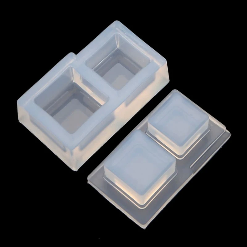 

4Pc 3D Hollow Geometric Square Pendant Silicone Mold Quicksand Cubic Resin Mold U4LF