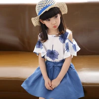 2021 girls clothing sets summer fashion shirt and skirt sets children clothing sets 3 4 6 8 9 10 12years kids baby girls outfits