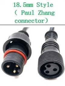 18.5mm connector ETOP 10 пар/Лот 3 ядра черный водонепроницаемый косичка мужской/женский 50 см длиной каждый 18AWG провод с 13,5 мм/18,5 мм/xconnect разъемы - Цвет: 18.5mm connector