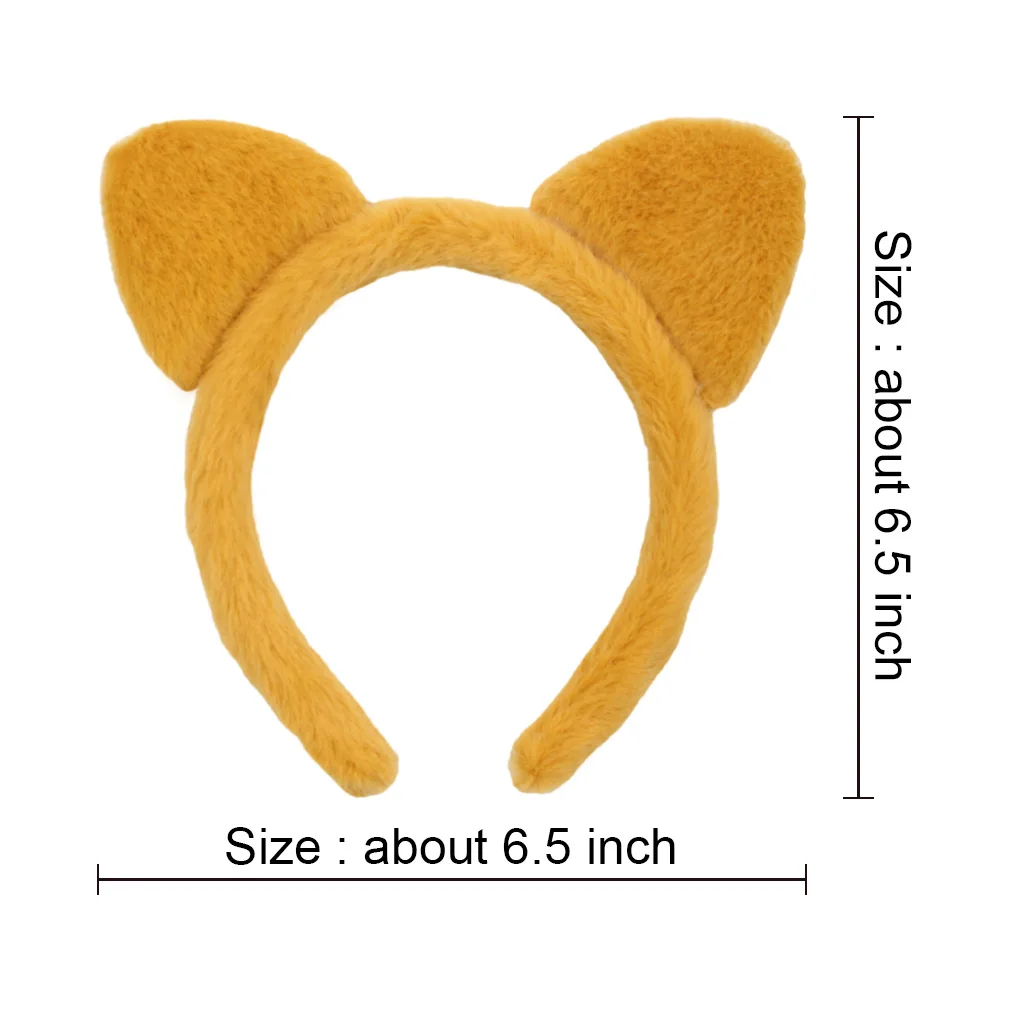 

2021 New Plush Cat Ears Hair Band Pure Color Headdress Women Hair Ornament Fashion Hair Accessories