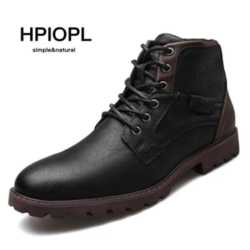 

Dropshipping Designer male riding boots large size zipper men's shoes autumn winter high shoes retro desert tooling boots 39-48