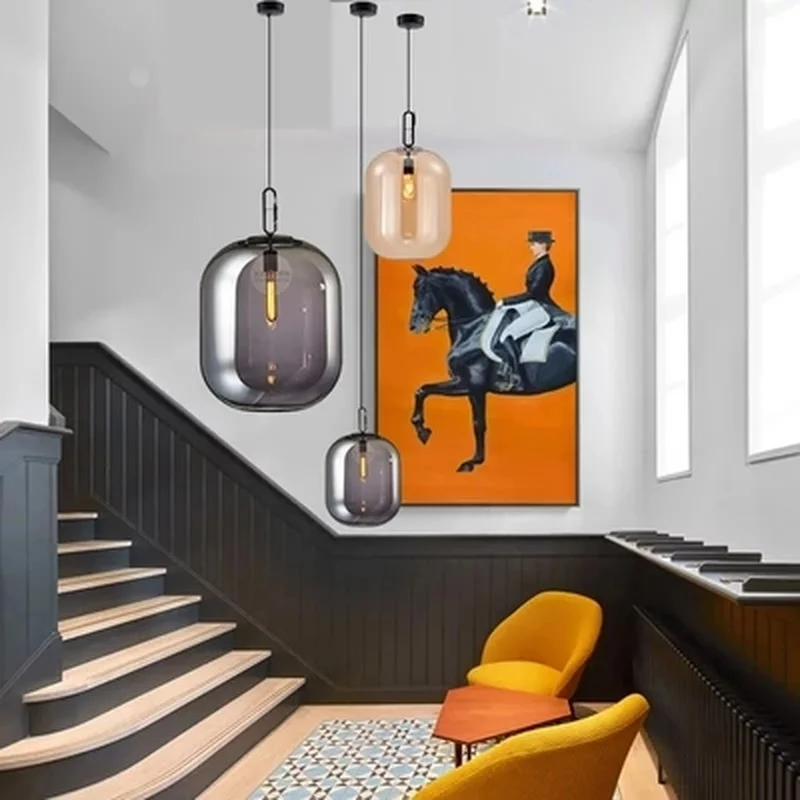 Современная простая стеклянная подвесная люстра с диснером потолочный