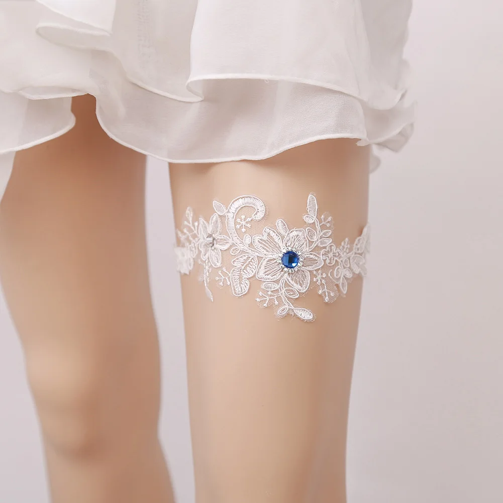 

Women Floral Embroidery Party Leg Garter Cosplay Bridal Rhinestone Wedding Elastic Fashion Exquisite Thigh Ring Comfortable Sexy