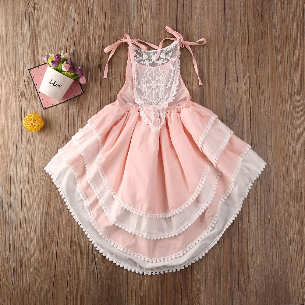 Летнее Детское платье принцессы для маленьких девочек подружки невесты на