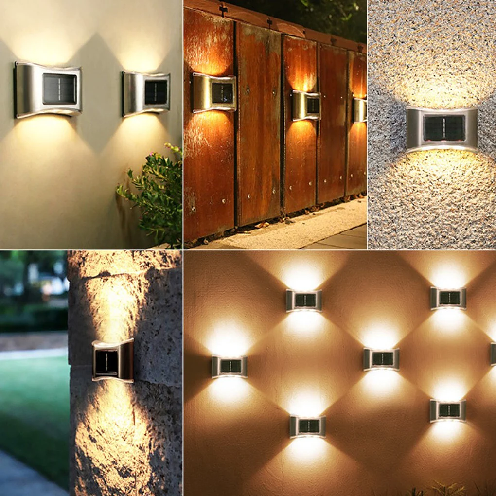 Солнечные наружные Настенные светильники для прихожей, 6 светодиодов, прикроватная тумба, крыльцо, беспроводное освещение для гостиной, спальни, белый цвет
