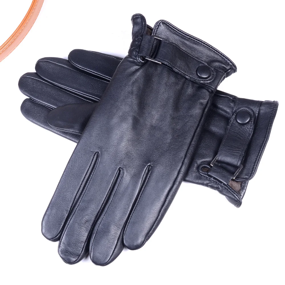 Мужские зимние короткие перчатки из натуральной козьей кожи | Аксессуары для