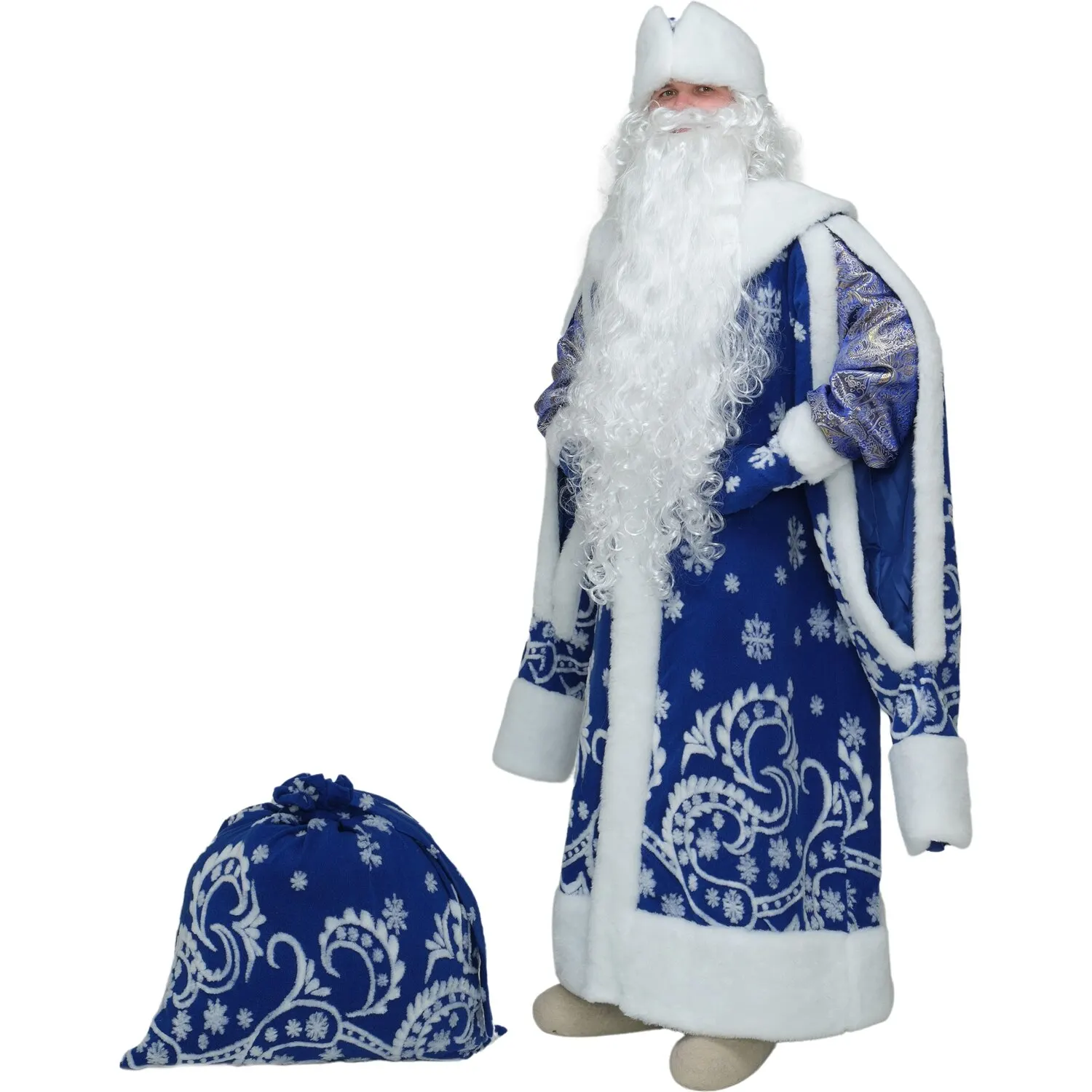 Костюм Дед Мороз Боярский синий сделано в России | Тематическая одежда и униформа