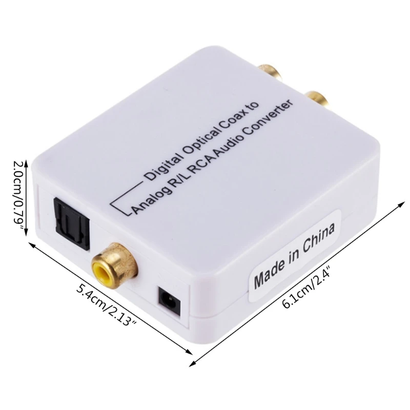 

1 Pc 3.5 Mm Analog To Digital Converter Adapter Digital Fiber Coaxial To Left And Right Channel Converter White R58A