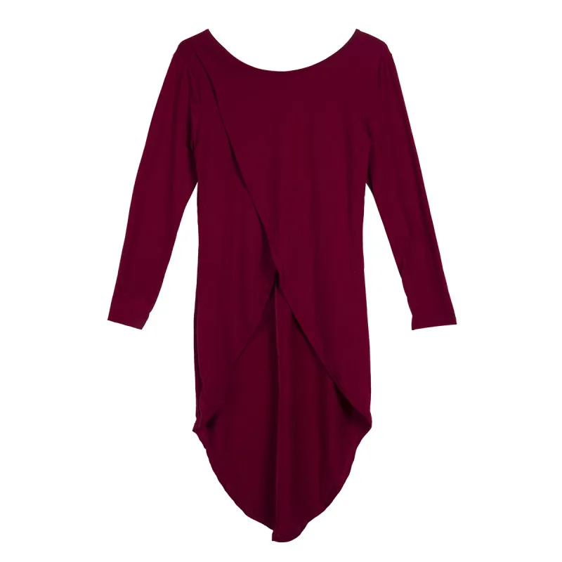 Женская однотонная туника с асимметричным подолом модная повседневная простая