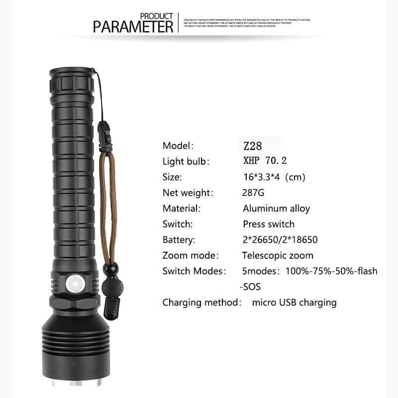 Litwod Z40 80000lm xhp70.2& xhp50 самый мощный светодиодный фонарик 26650 фонарик USB фонарь 18650 охотничья лампа ручной свет
