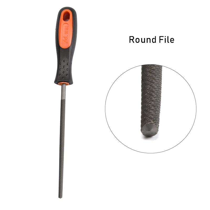 Round File 5 шт. набор металлических напильников для металлообработки деревообрабатывающий стальной напильник плоский треугольник круглый квадратный полукруглый " 8" - Цвет: Round File