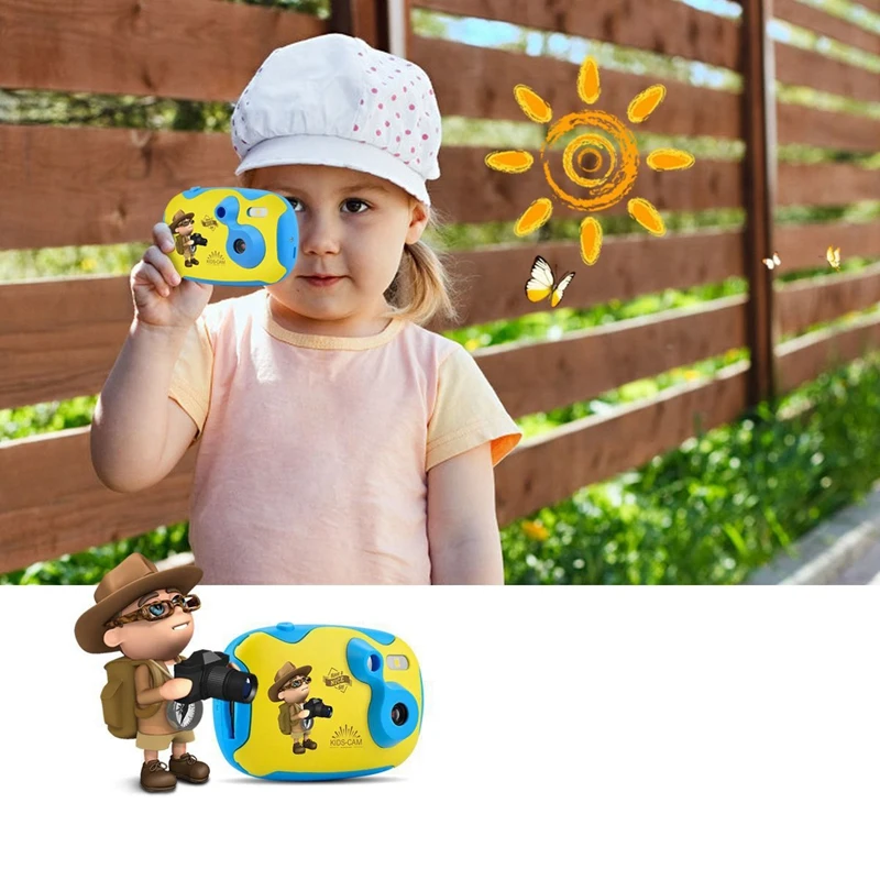 Цифровая HD детская 1,7 дюймовая камера, Детская цифровая камера, мини DIY камера, мультяшная камера