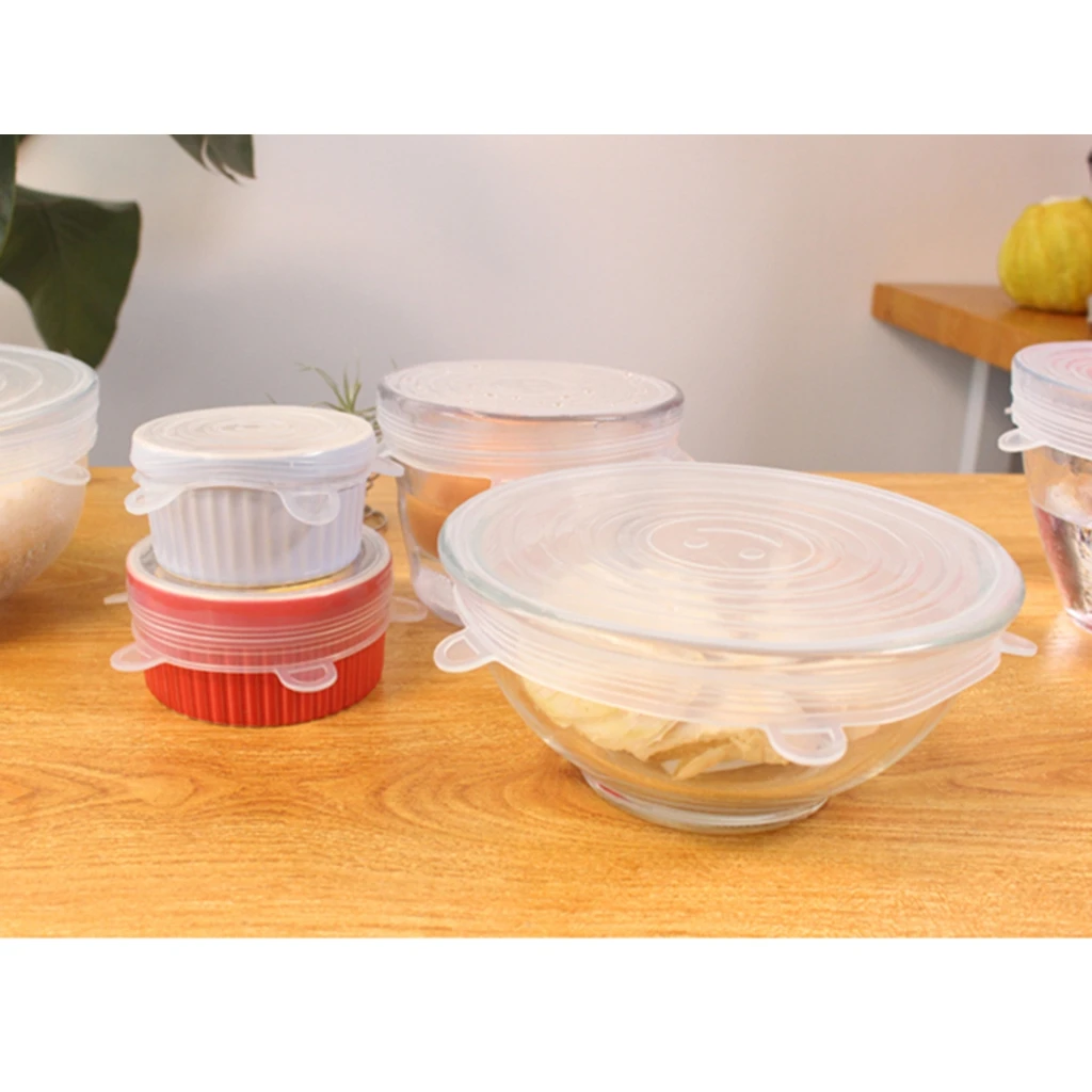 

3PCS Silicone Preservative Cover Reusable Food Pot Lid Fridge Bowl Covers for Household Fresh-keeping Kitchen Accessories