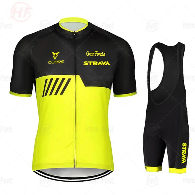 

STRAVA Cycling Jersey 2021 PRO Summer Men's Professional Team Cycling Jersey Bib Shorts Cycling Wear Ropa Ciclismo Sportswear
