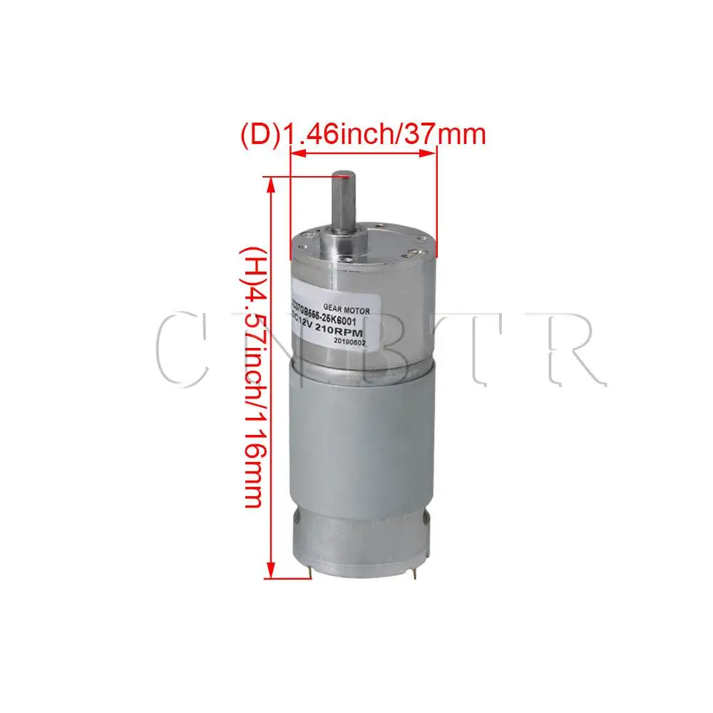 CNBTR 12V DC 210RPM Высокий крутящий момент электродвигатель низкий уровень шума