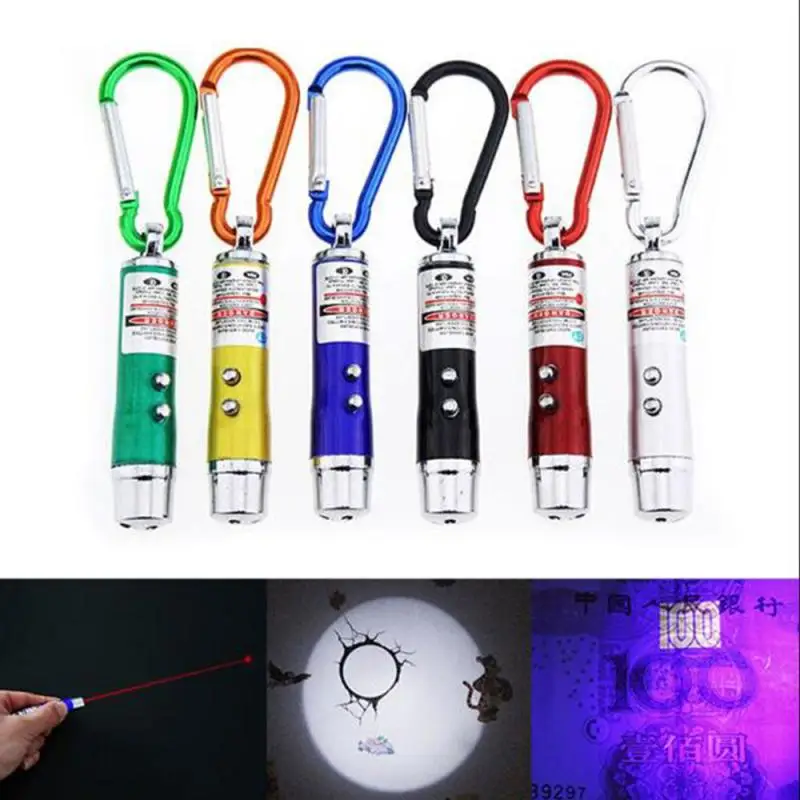

1mV 49 Feet Laser Mini LED Flashlight Beam Light Pointer Kids Novelty LED Toys USB Rechargeable New 3 In 1 Red Laser Point Pen