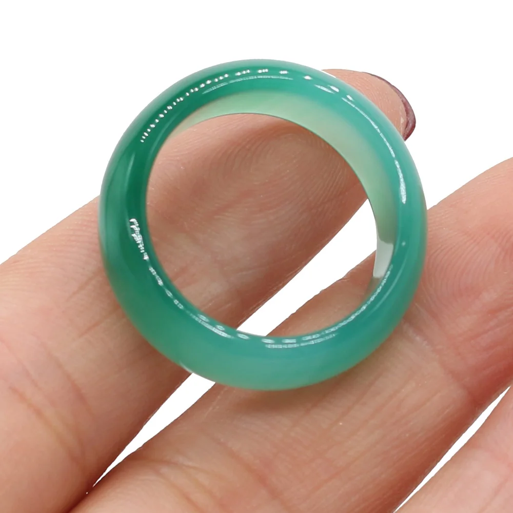 

2pcs Natural Stone Rings Fashion Round Shape Natural Agates Stone Rings Charms for Women Men Jewely Rings DIY Gift