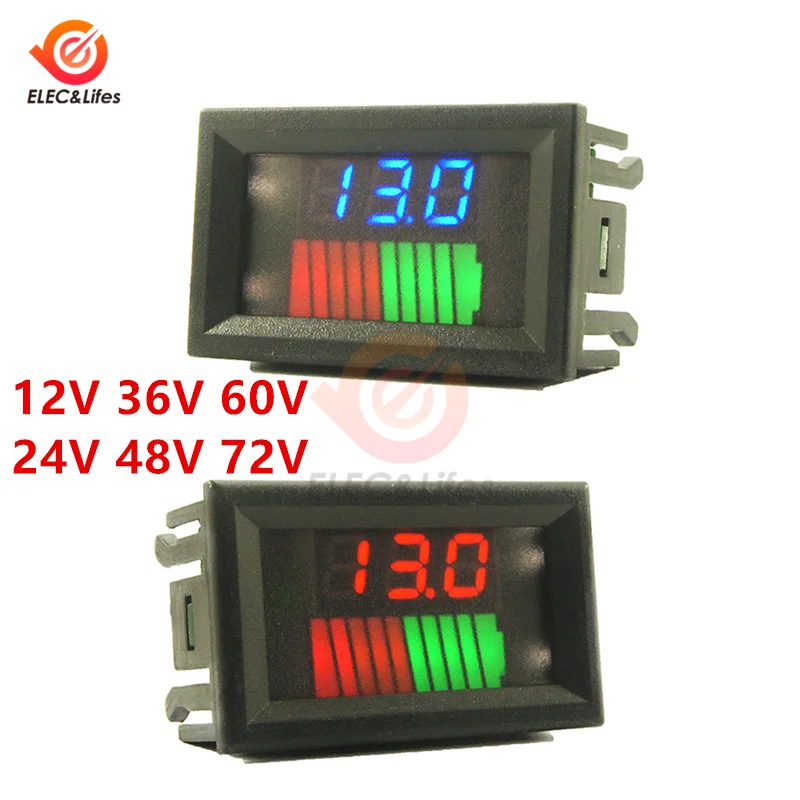 10-сегметный светодиодный вольтметр свинцово-кислотный Батарея Ёмкость
