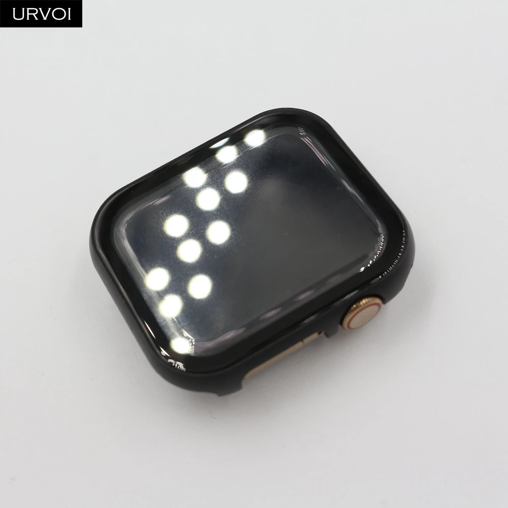 Металлический Чехол URVOI для apple watch series 5 4 3 2 1, чехол с закаленным стеклом для iwatch 40 мм 44 мм, жесткая рамка, алюминиевый бампер