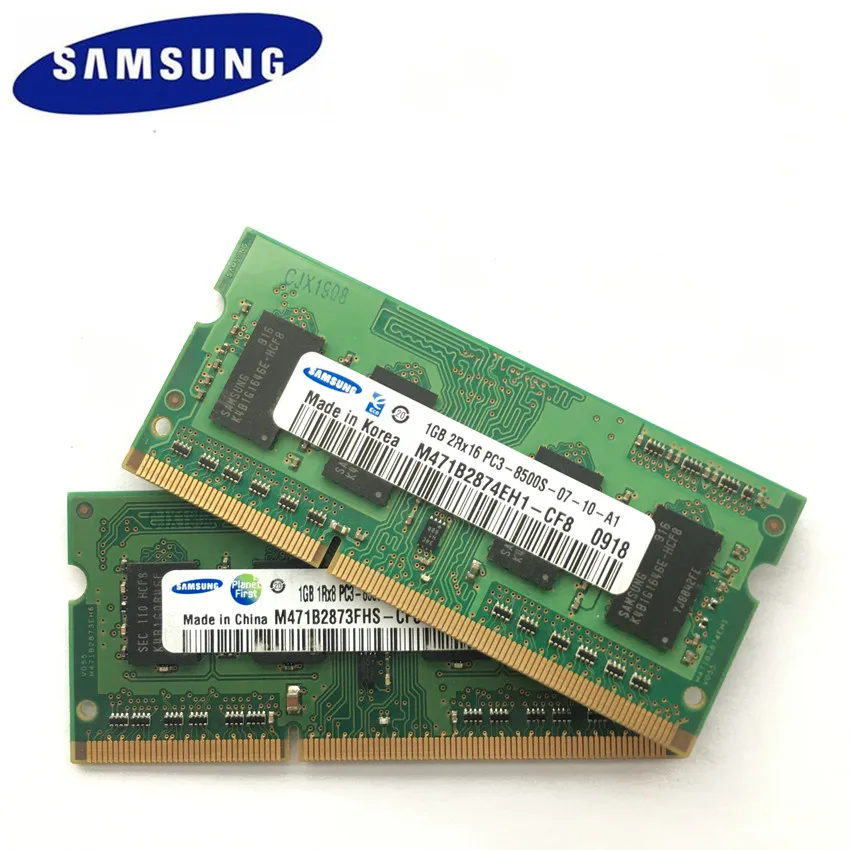 SAMSUNG 1 ГБ PC3 8500S DDR3 1066 МГц 1 Гб памяти ноутбука 1 г pc3 8500S 1066 МГц модуль ноутбука SODIMM ram