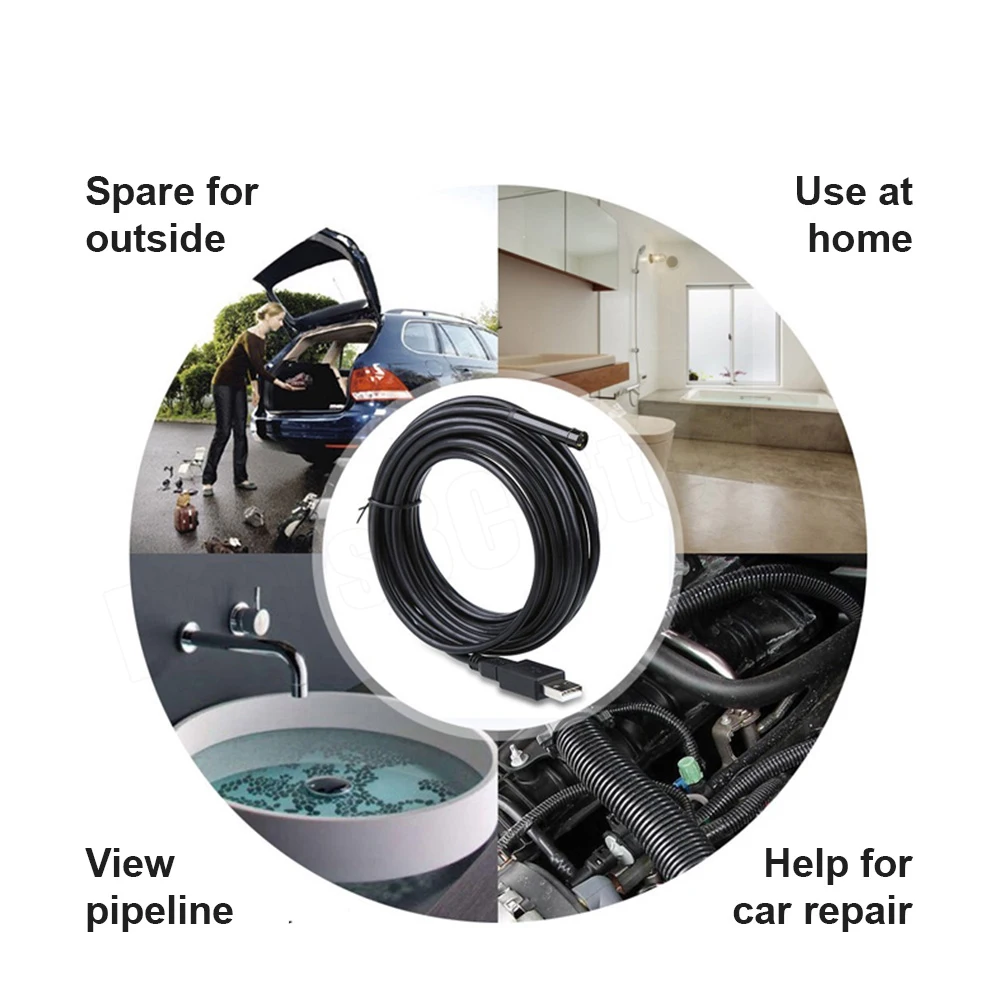 Камера-Эндоскоп KERUI 5 шт. гибкая 7 мм/5 мм IP67 водонепроницаемая 6 Регулируемых