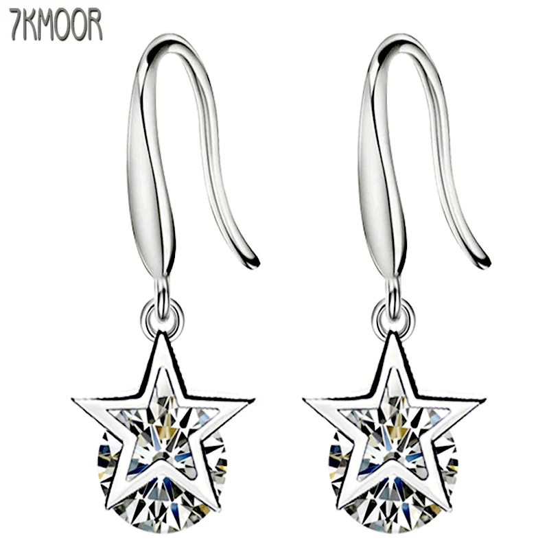 7KMOOR Роскошные серьги с опалом розового и белого цвета лунным светом слезы Тотем