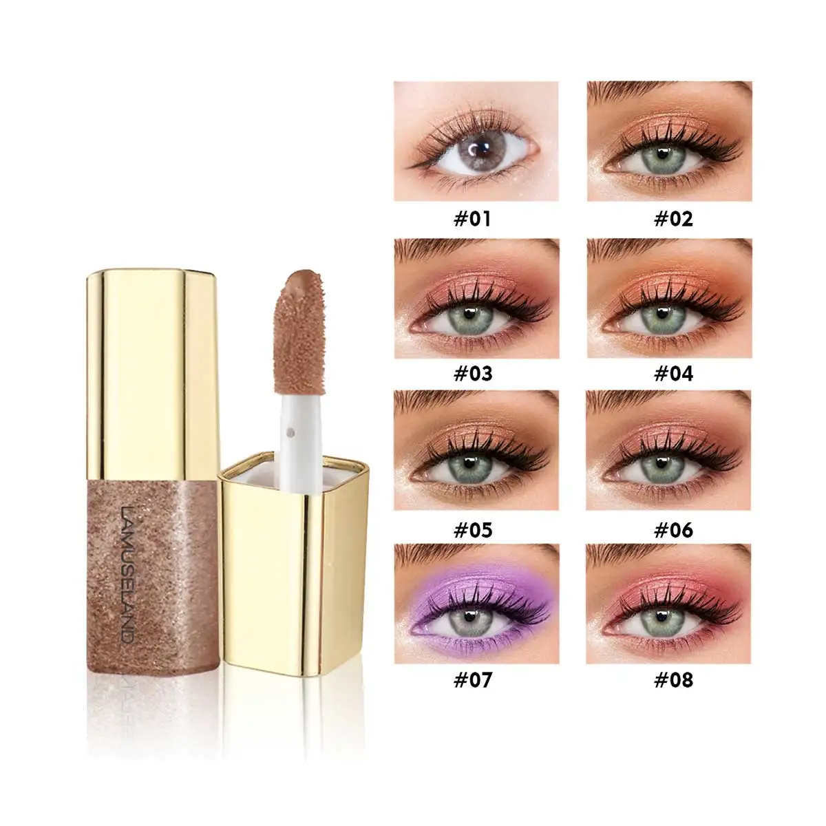 Мини проба жидкие тени для век Блеск макияж металлик Цвет Алмазный жидкости