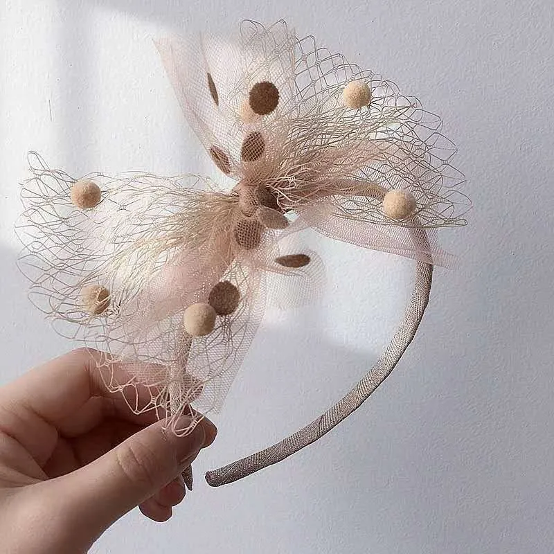 

Headbands For Kids Girl Princess Hairbands Yarn Crown Bow Knot Child Hair Accessories Korean Handmade Wholesale