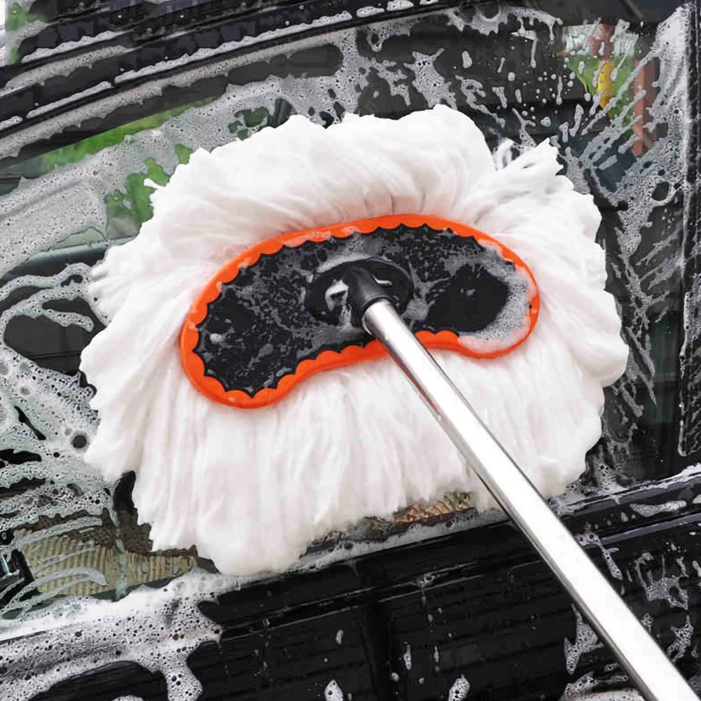 

Car Adjustable Telescopic Cleaning Wiping Soft Milk Silk Mop Wash Brush Tool Telescopic soft wool car wash brush long rod