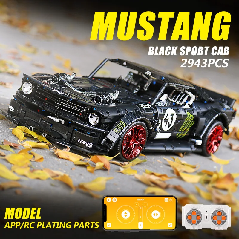 DHL 1965 Ford Mustang Hoonicorn гоночный автомобиль совместимый Technic MOC-22970 20102 строительные блоки кирпичи детские игрушки подарок