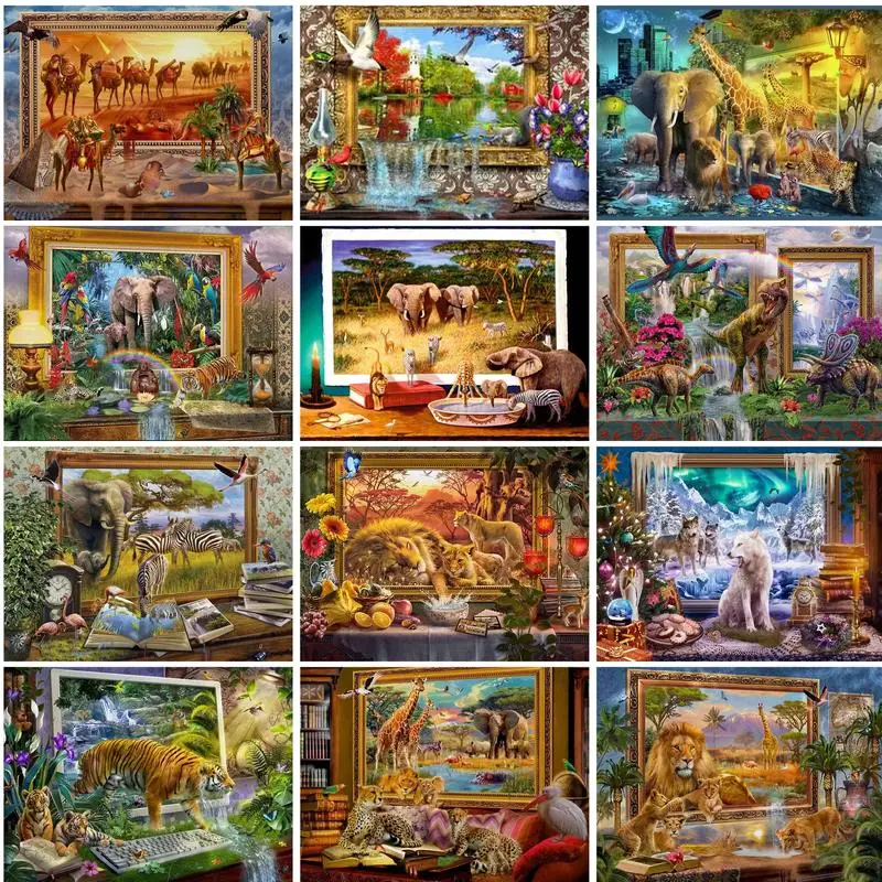 

RUOPOTY DIY Painting By Number Landscape Hand Painted Paintings Art Drawing On Canvas Gift Pictures By Numbers Animal Kits Home