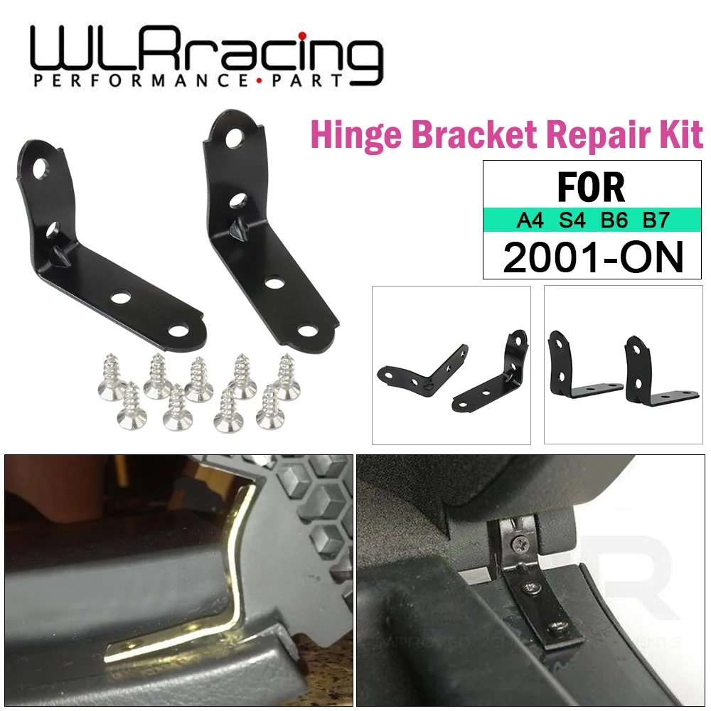 

WLR - 2pcs Glove Box Lid Hinge Snapped Repair Kit Hinge Brackets With Screws For 11-on Audi A4 S4 RS4 B6 B7 8E DIY WLR-CPK01BK