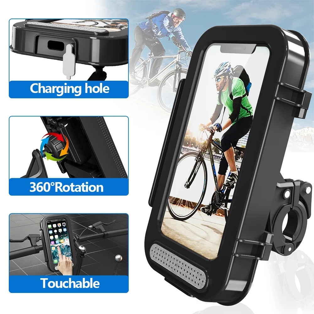 bike phone support waterproof case bike motorcycle handlebar stand holder for 4 7 6 8 mobile phone mount bag free global shipping
