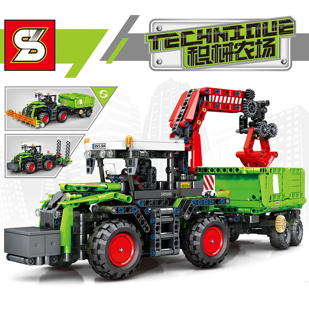 

1481PCS City Engineering Farm Tractor Technical APP RC/Non-RC Building Blocks Electric Vehicle Bricks Boys Toys Gifts for Kids
