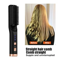 hair straightening heated hair ceramic curler electric straighten hot comb hair care straightener brush hair curling machine