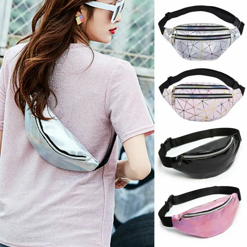 Женская поясная сумка с лазерным рисунком забавный праздничный дорожный кошелек