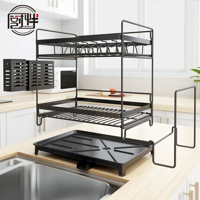 Нержавеющая сталь для выпечки краски мойки дренажная полка кухни 2 этажные
