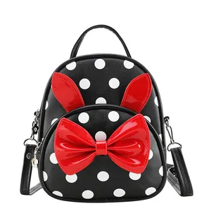 Детские сумки для девочек, детские школьные ранцы с мультяшным бантом в горошек, милые детские школьные рюкзаки для малышей