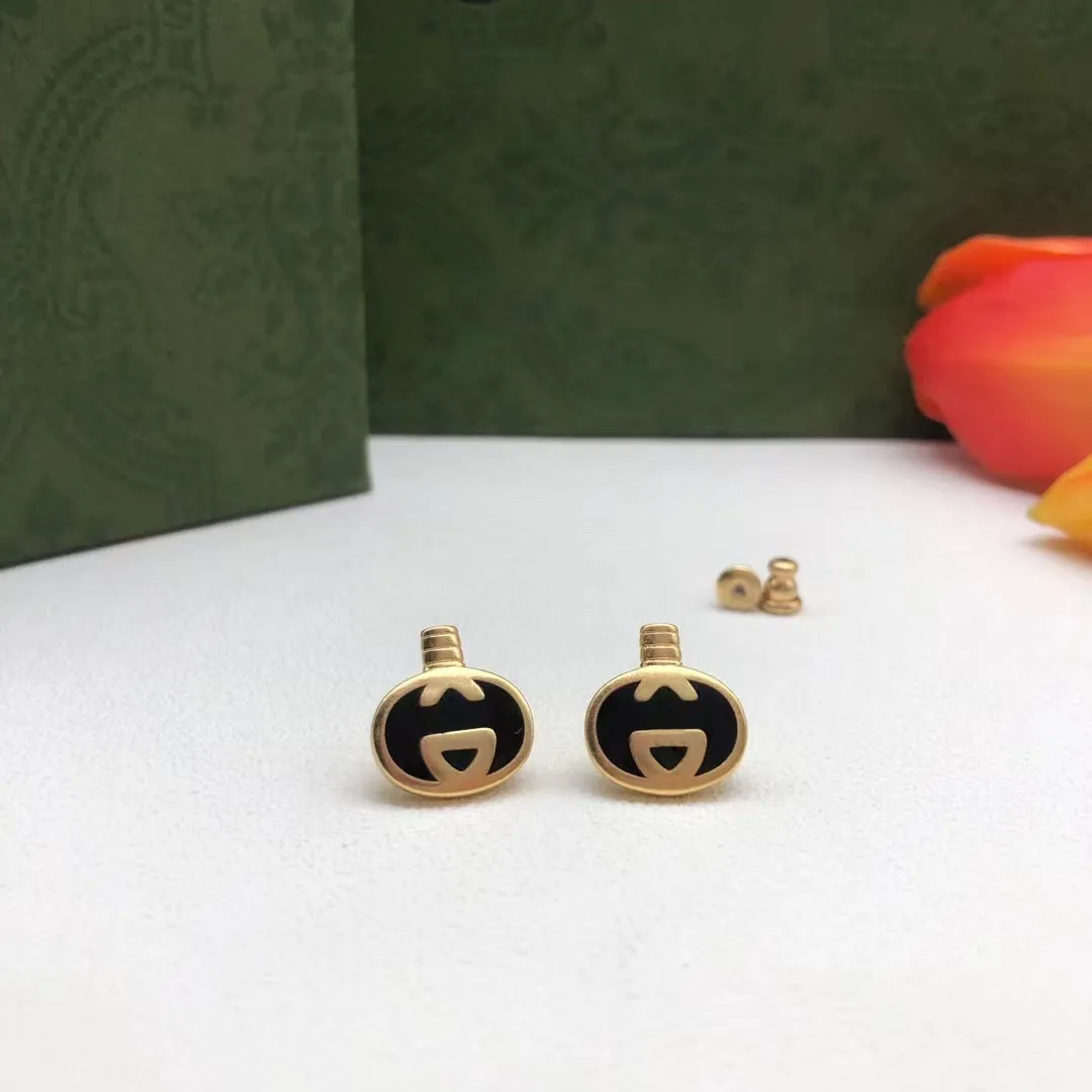 

Изысканные женские серьги из серебра 925 пробы, новый стиль, овальные черные и золотые серьги, оригинальные высококачественные брендовые юве...