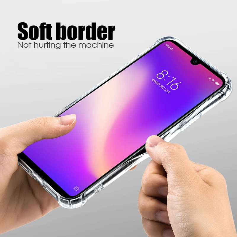 Transparent Anti-Knock Airbag TPU Case For Xiaomi Redmi Note 7 Pro Crystal Clear Cover Soft Silicone for 7A Coque |